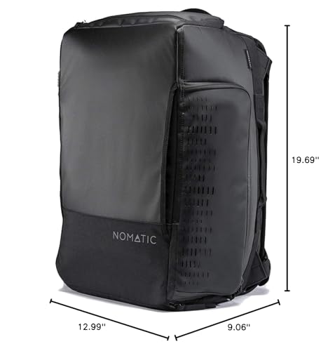 NOMATIC 30L Travel Bag- Convertible Duffel/Backpack, Carry-on Size for Airplane Travel, Everyday Use Laptop Bag, TSA Compliant Black Backpack