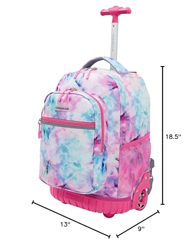 Travelers Club 18" Rolling Backpack with Shoulder Straps, Tye Dye