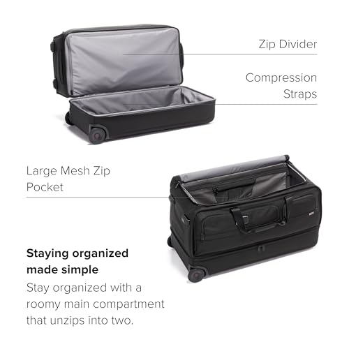 TUMI - Alpha Large Split 2-Wheeled Duffel - Men's Rolling Travel Bag with Split Compartments - Black