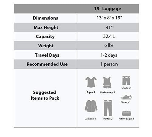 Rockland Pasadena Softside Spinner Wheel Luggage, Black/Gray, Carry-On 20-Inch