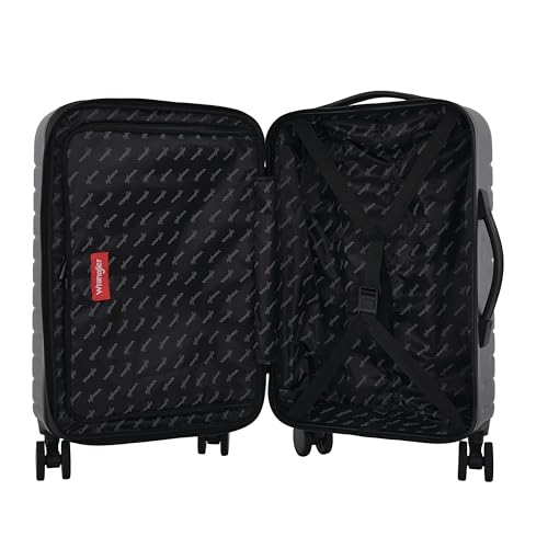 Wrangler Trunk Spinner Suitcase Set, Black, 2 Luggage & 2 Packing Cubes