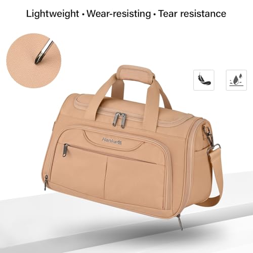 Hanke Foldable Underseat Carry On luggage Bag, Travel Tote Bag for Women & Men, Personal Item Travel Bag Softside Lightweight Luggage Bags for Travel Flight Crew Overnight Weekender.（Pink）