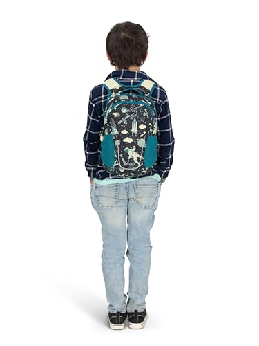 Osprey Daylite Jr. Kids' Commuter Backpack, Space Travel Print/Antique Blue
