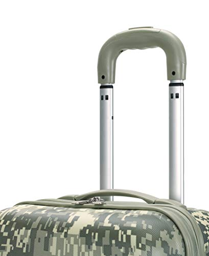 Rockland Safari Hardside Spinner Wheel Luggage, Carry-on 20", Acu Camo