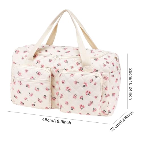ALINUOYQ Quilted Diaper Bag Tote Cute Large Baby Bag for Mom, Hospital Bags for Labor Delivery, Weekender & Overnight Travel Duffel Bags for Women, Pañaleras para Bebe