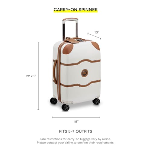 DELSEY PARIS Chatelet Air 2.0 - Hardside Carry on Plus 20 Inch - 360° Spinner Wheels - TSA Lock - USB Port - Lightweight Polycarbonate Travel Suitcase, Chocolate Brown