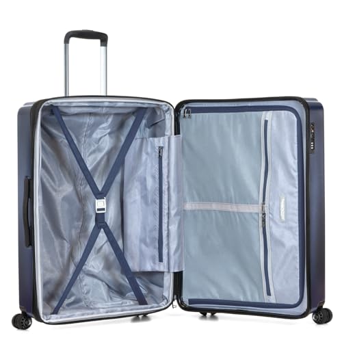 Traveler's Choice Lethbridge Hardside Expandable Spinner Luggage with TSA Lock, Navy, 26" Medium