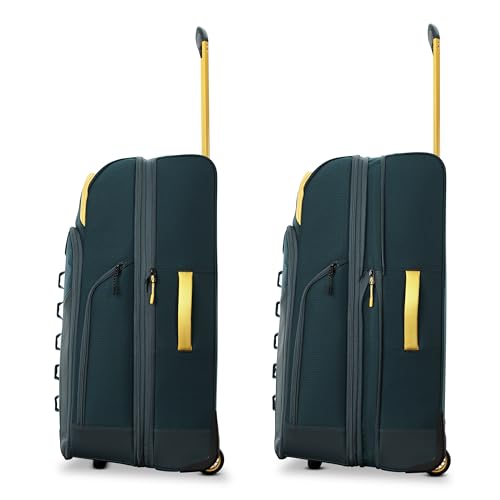High Sierra Hi-Life 28-Inch Medium Wheeled Duffle - Features Smooth Rolling Wheels, WetPak Pockets, Stack-It Strap, Adjustable Handle, Fleece Pocket, Padded Laptop Sleeve, Expandable - Green/Yellow
