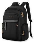 LIGHT FLIGHT Laptop Backpack for Women, 15.6 Inch Work Bag Business Backpack, Water Resistant Travel Bags for College, Black