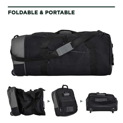 Travelers Club 32" Expandable Rolling Travel Duffel Bag, Black