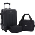 Travelers Club Chicago Hardside Expandable Spinner Luggage, Black, 3 Piece Set