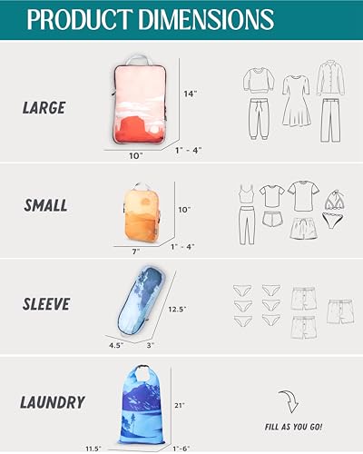 Compression Packing Cubes for Travel, 6-Piece Lightweight Packing Cubes Set for Carry-On Luggage & Backpacks – TRIPPED Travel Gear (Getaways)