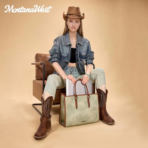 Montana West Laptop Tote Bag for Women 15.6 Inch Waterproof Leather Computer Bags Business Office Work Briefcase MWC-625GN
