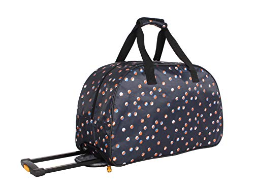 LUCAS Designer Carry On Luggage Collection - Lightweight Pattern 22 Inch Duffel Bag- Weekender Overnight Business Travel Suitcase with 2- Rolling Spinner Wheels (Spot-Light)