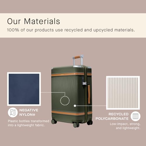 Paravel Aviator Luggage | Carbon-Neutral Travel Suitcase from Recycled Materials| Durable Luggage with Wheels | Derby Black