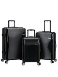 Rockland Horizon Hardside 3 Piece Spinner Wheel Luggage Set, (20"/24"/28"), Black