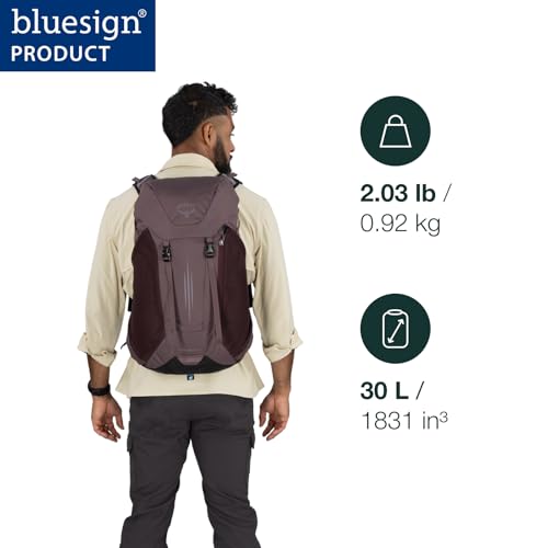 Osprey Hikelite LT 30L Hiking Backpack - Lightweight Travel Daypack with Rain Cover for Men and Women, Black