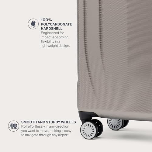 Travelpro Pathways 3 Hardside Expandable Luggage, 8 Spinner Wheels, Lightweight Hard Shell Suitcase 3 Piece Set (21/25/28), Champagne