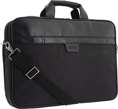 Kenneth Cole Reaction Urban Traveler Slim 18.4" Laptop Sleeve Top Zip Computer Portfolio Bag, Black