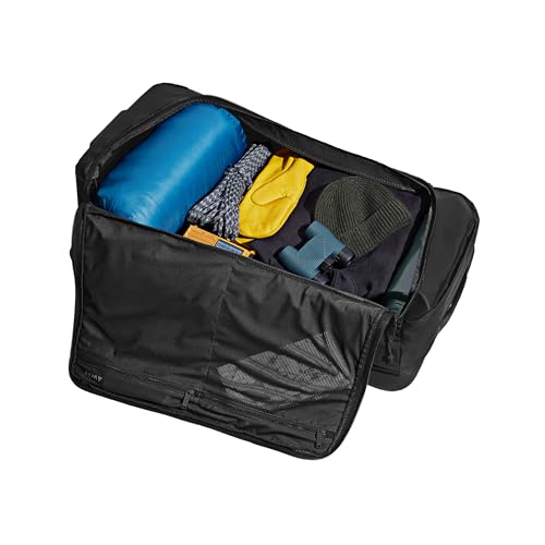 Away Active Rolling Duffle 85L - Large Travel Duffle Bag with Wheels, Durable Checked Luggage Suitcase for Men & Women, Foldable Weekender Bag, Jet Black