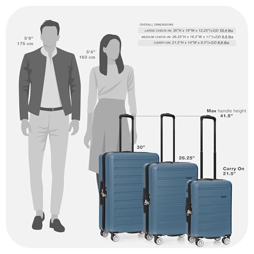 Travel Select Snowcreek Hardside Expandable Spinner Luggage Set w/USB Port, Navy, 2-Piece