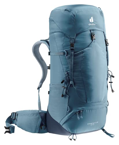 Deuter Unisex Aircontact Lite 50 + 10 L, Lightweight Backpacking & Hiking Backpack for Men & Women, 50 + 10 Liters - Atlantic-Ink