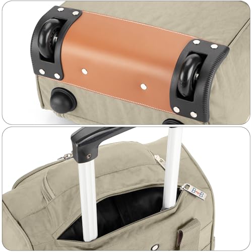 Boardingblue 17x13x8 Inches JetBlue Airlines Rolling Personal Item Underseat Travel Bag - Suitable for Major Airlines including Spirit, Jetblue and Frontier- Duffel Bag Design (Ivory)