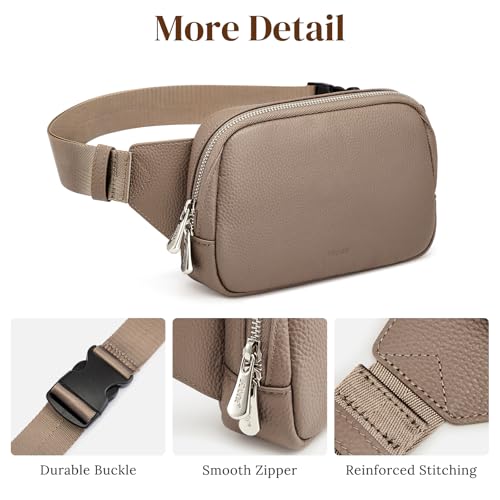 S-ZONE Leather Fanny Pack for Women RFID Blocking Waist Belt Bag Crossbody Purse