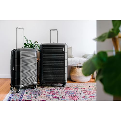 American Tourister Stratum 2.0 Expandable Hardside Luggage with Spinner Wheels, 24" SPINNER, Jet Black