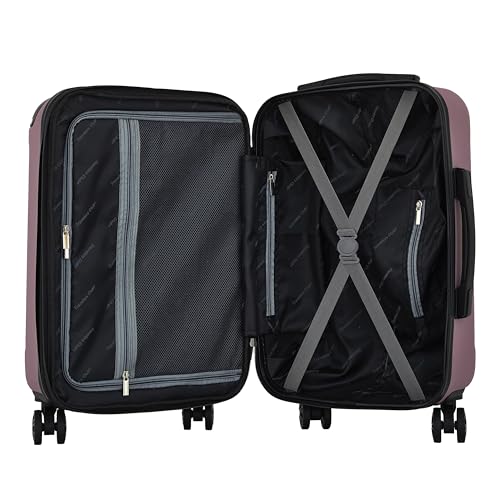 Travelers Club Chicago Plus Hardside Luggage, Mauve, 20" Carry-On
