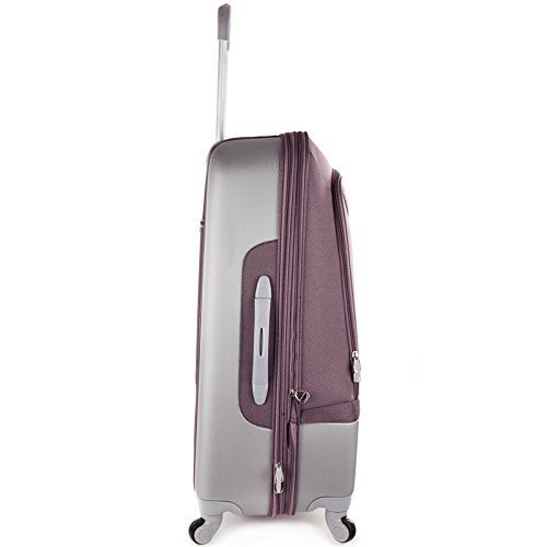 Rockland Rome Hybrid Spinner Wheel 3 Piece Luggage Set (20"/24"/28"), Lavender