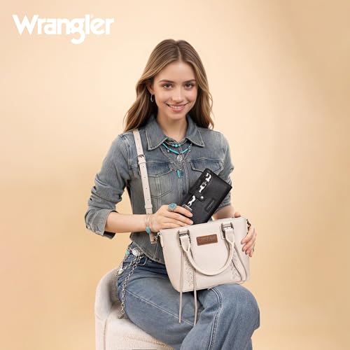 Montana West X Wrangler Black Laptop Bag and Leopard Print Wallet Set for Women