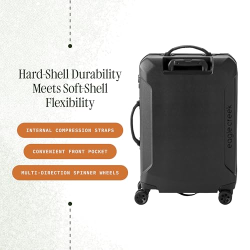 Eagle Creek Tarmac 4-Wheel 26" Luggage - Durable Rolling Suitcase for Secure Storage - Smooth Spinning Wheels - Telescoping Handle - Locking Zippers - Front Quick-Access Pocket - Black