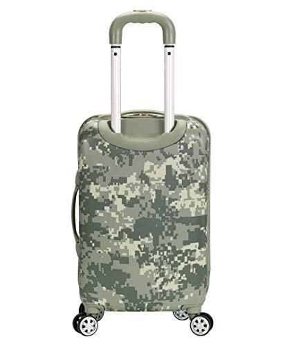 Rockland Safari Hardside Spinner Wheel Luggage, Carry-on 20", Acu Camo