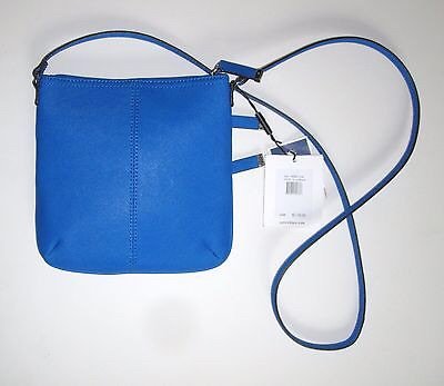 Calvin Klein Saffiano Leather Cross Body Messenger Bag - Cornflower Blue