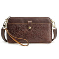 S-ZONE Leather Crossbody Bags for Women Small Bag Phone Purse RFID Blocking Clutch Purses Convertible Wristlet with 2 Straps