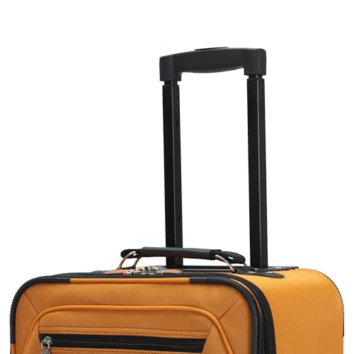 Rockland Pasadena Expandable Spinner Carry-on 19", Orange
