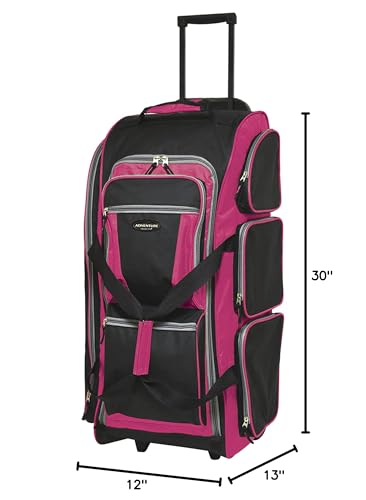 Travelers Club 30" Xpedition Rolling Duffel Bag, Hot Pink
