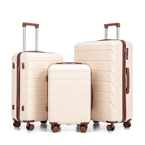3-Piece ABS Hardshell Suitcase Set Lightweight, Tough & Scratch-Resistant