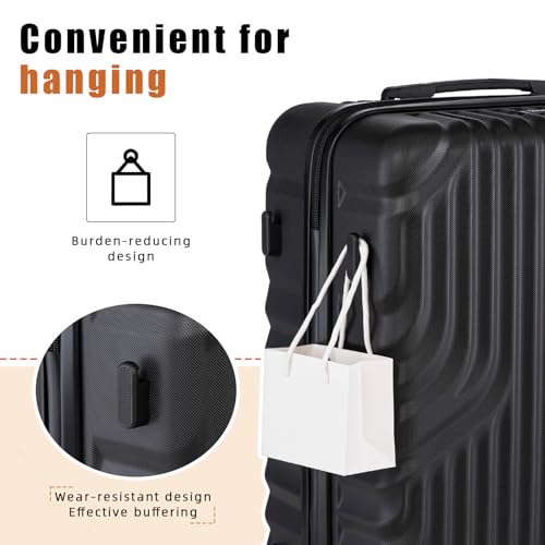 Eeeza Carry On Luggage Se t 22x14x9 Airline Approved, 3 Piece 20 Inch Lightweight ABS Hardside Suitcases with Spinner Wheels and TSA Lock