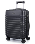 LIGHT FLIGHT Expandable Carry On Luggage 22x14x9 Airline Approved with Double Spinner Wheels, 20 Inch Lightweight Hard Shell Rolling Suitcases with TSA Lock, Black