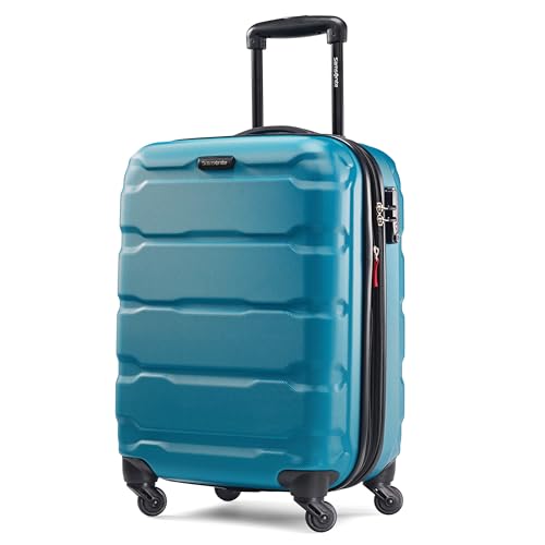 Samsonite Omni PC Hardside Expandable Luggage with Spinner Wheels, Caribbean Blue, Carry-On 20-Inch