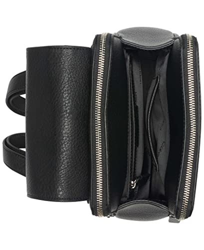 Calvin Klein Reyna Novelty Key Item Flap Backpack, Black/Silver Combo, One Size