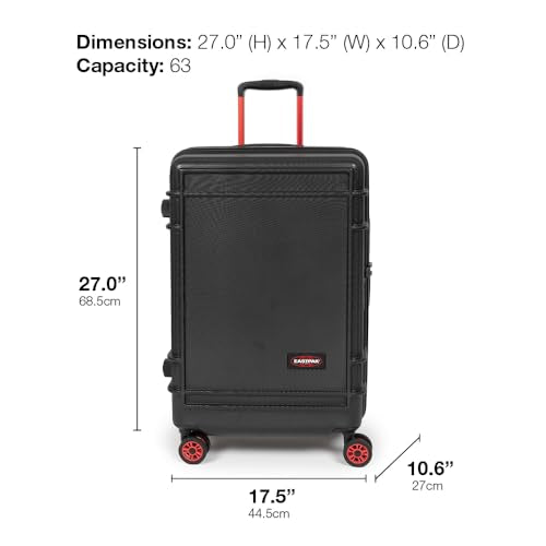 EASTPAK Resist'R Zip M – 63L Hardshell Suitcase with Dual Compartments, TSA Lock, Silent 360° Spinner Wheels & Water-Resistant Design, Camo