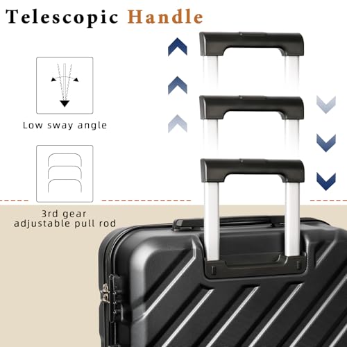 Eeeza Luggage Sets 5 Piece,Suitcases with Wheels, Hard Case Luggage with Detachable Spinner Wheels,Carry On Luggage Set (5 Piece Sets (20"/24"/28"/DB/TB))
