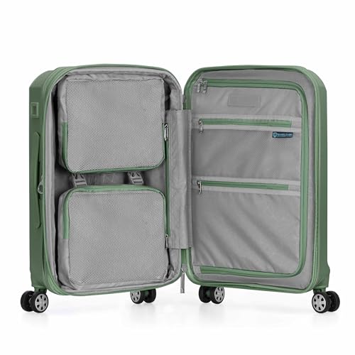 Traveler's Choice Pagosa Hardshell Expandable Luggage with Spinner Wheels, Green, 22-Inch Carry-on