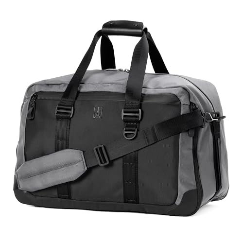 Travelpro Altitude Double Expansion Travel Duffel Bag, 40-48L, Weekender, Overnight, Water Resistant, Men and Women, Falcon Grey