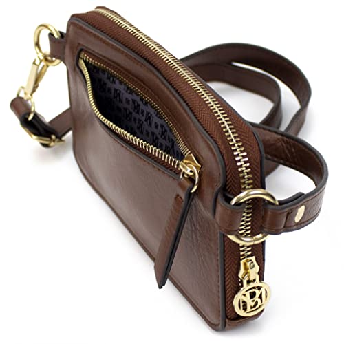 BADGLEY MISCHKA Madalyn Vegan Leather Pouch Belt Bag (Tan)