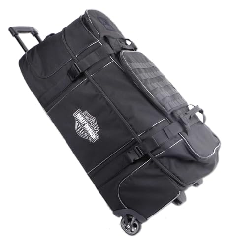 Harley-Davidson Rugged Polyester Large Rolling Duffel Bag - Black (33")