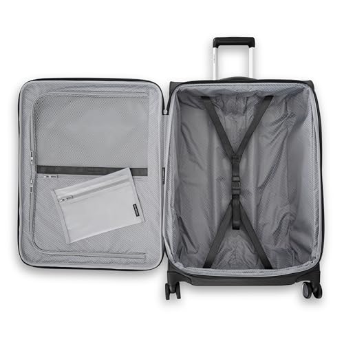 Samsonite UpLIFT Lightweight Medium Checked Softside Luggage with Spinner Wheels - Expandable - Airline-Approved, Polyester Soft Suitcase for Ultra Light Travel - Black